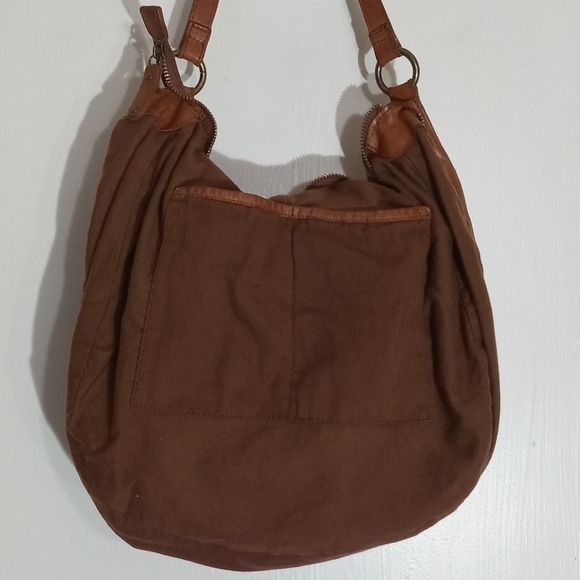 Genuine Artisan Hand Crafted Brown Leather Hobo Bag With Leather Stitch Detail - Picture 13 of 14